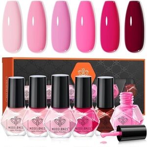 🆕 Modelones Pink Nail Polish 6 Piece Set - Pinks